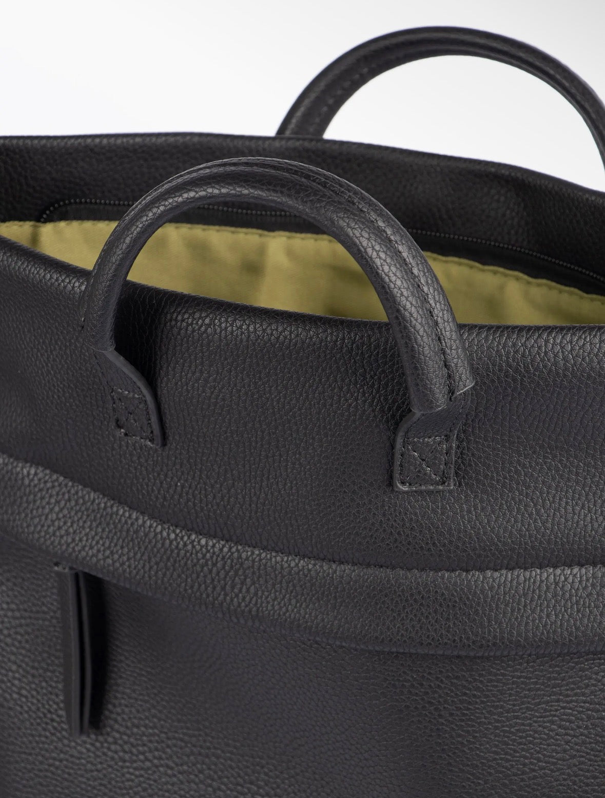 Top Handle Backpack - Black, Pebbled Faux Leather