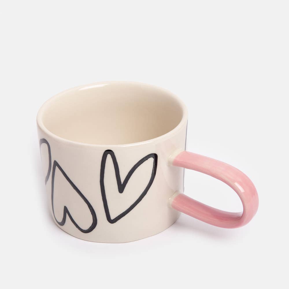 Big Hearts Outlined Ceramic Mug