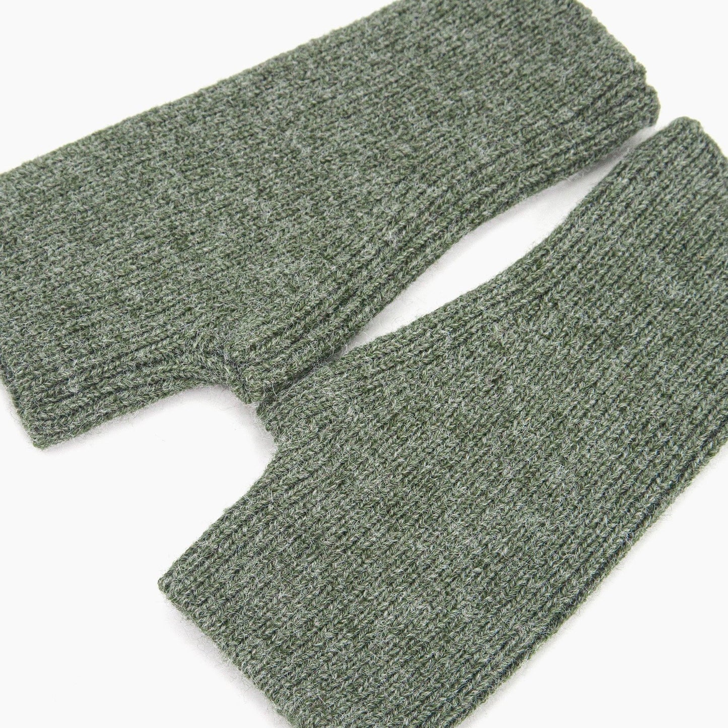 Khaki fingerless mitten gloves