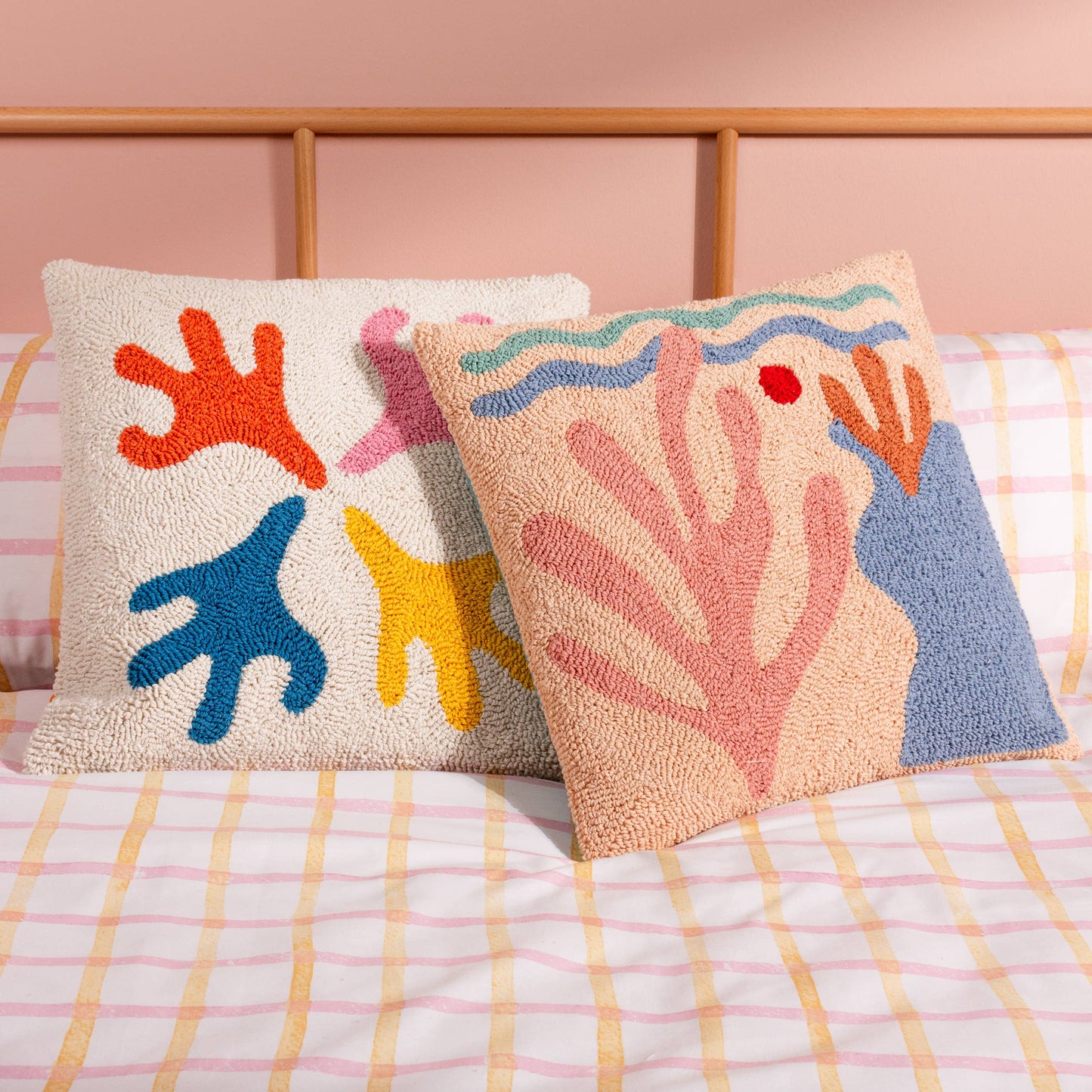 Corals Knitted Cushion Just Peachy: Just Peachy / Feather Filled / 45 x 45cm