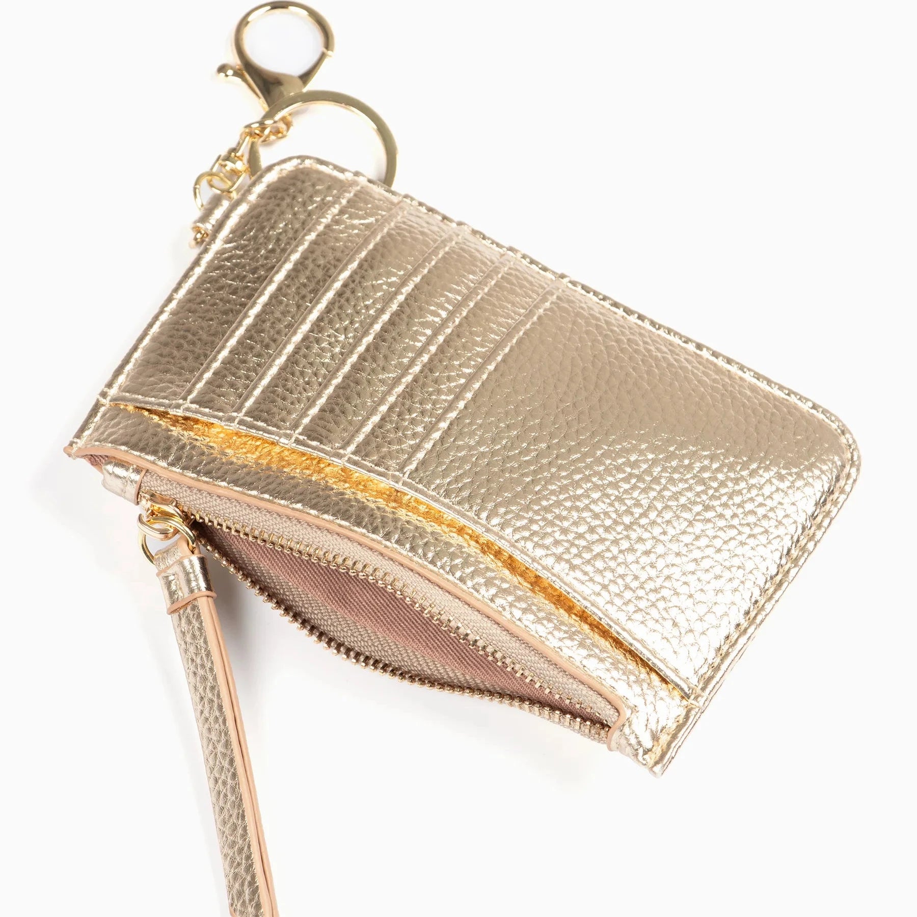 Gold Faux Leather Coin Cardholder Purse