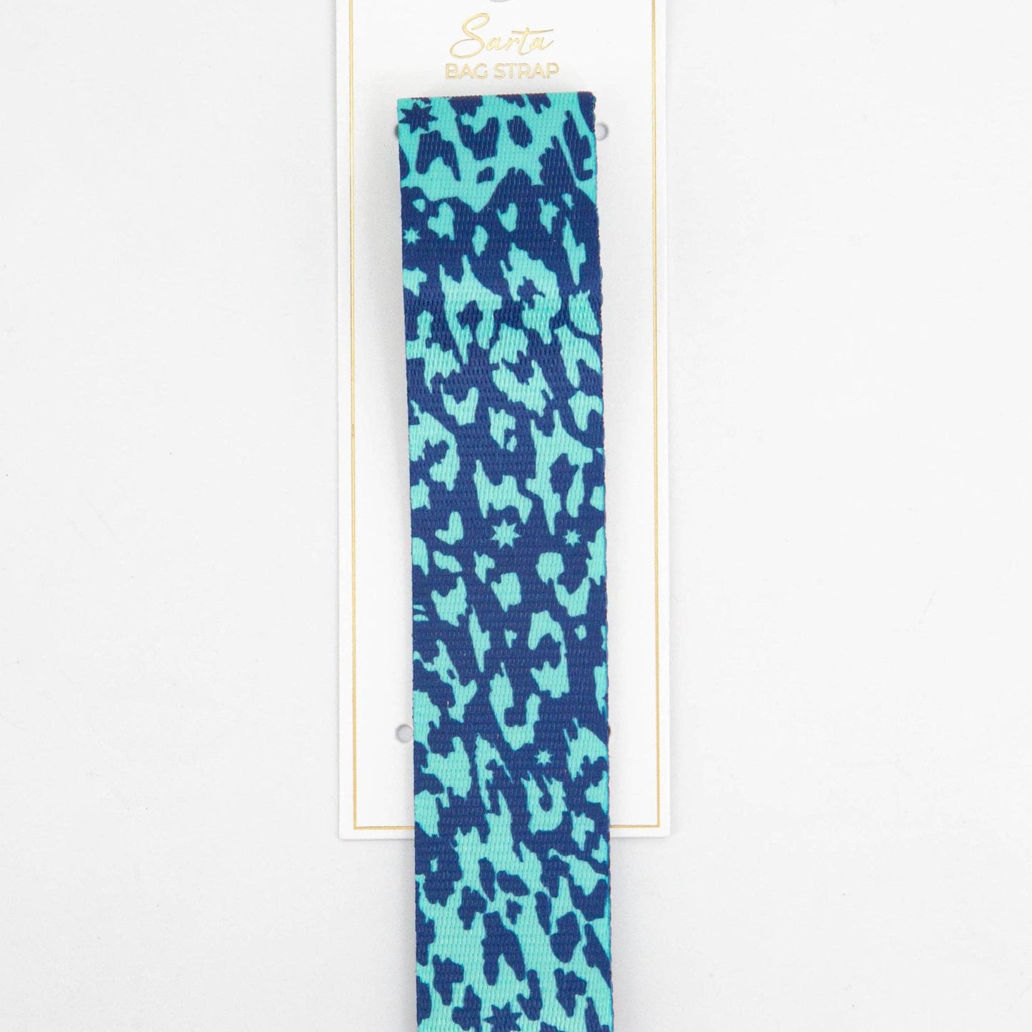 Two Tone Animal & Star Print Wrist Strap in Aqua & Navy Blue: One-size