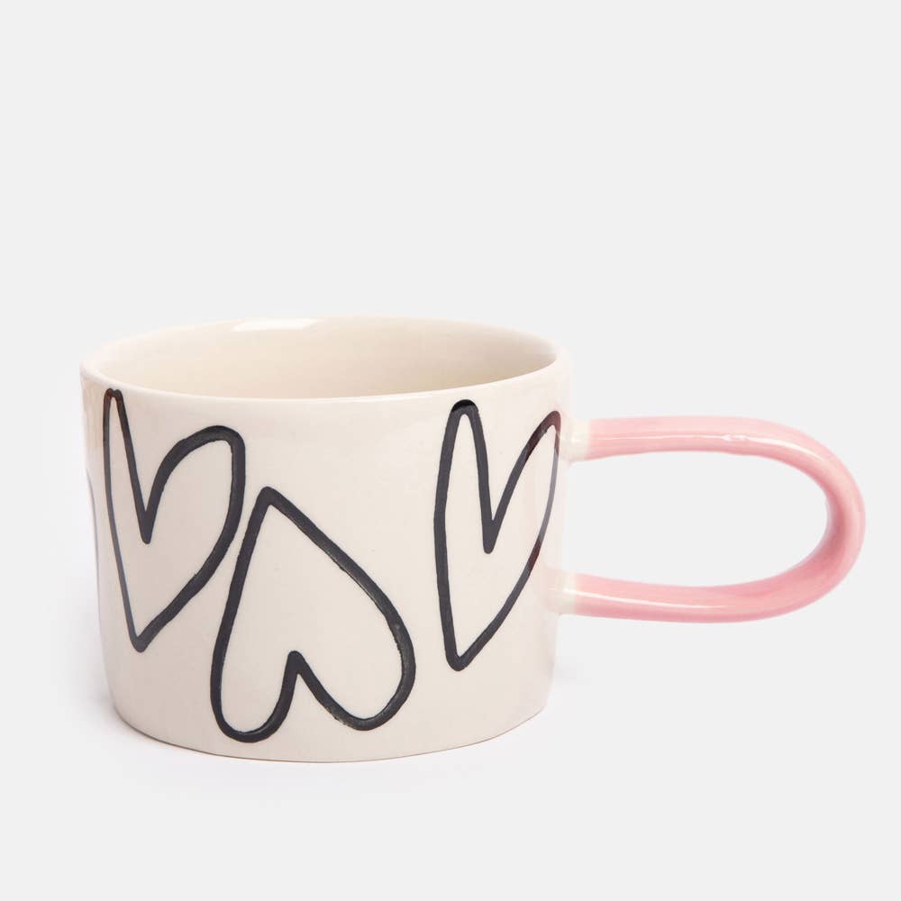 Big Hearts Outlined Ceramic Mug