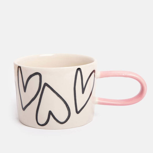 Big Hearts Outlined Ceramic Mug