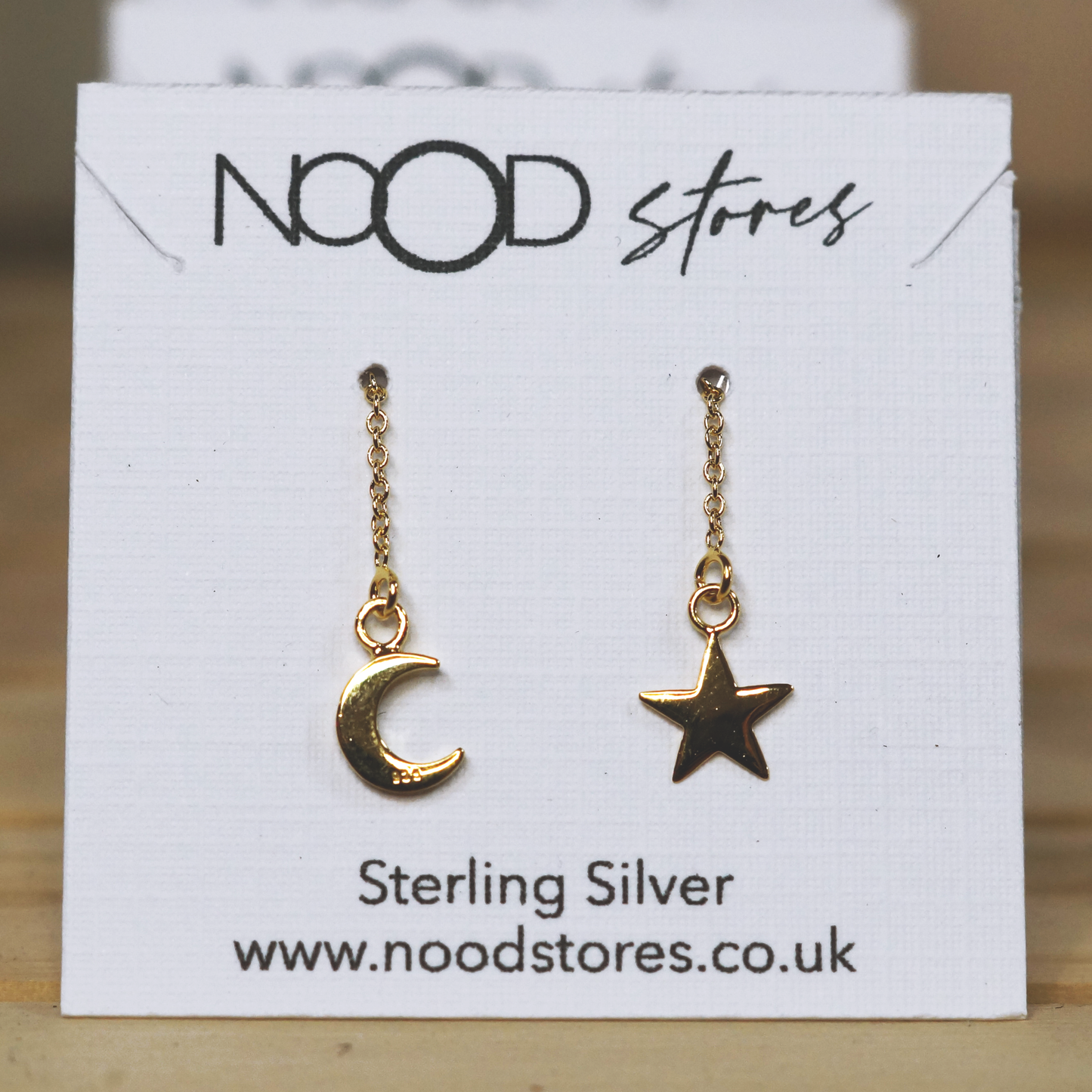 Moon & Star Earrings - Gold