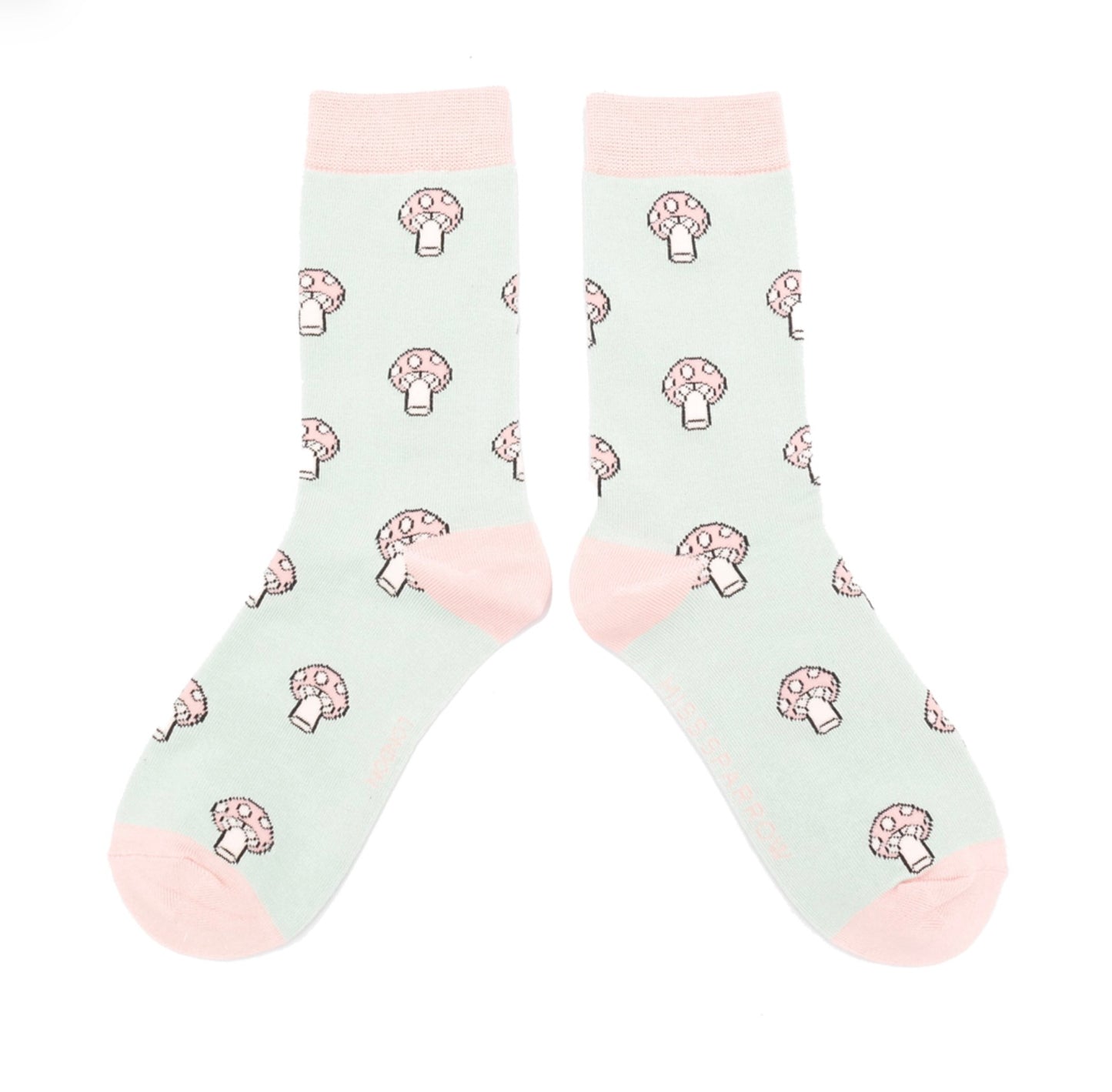 Mushrooms Duck Egg Bamboo Socks