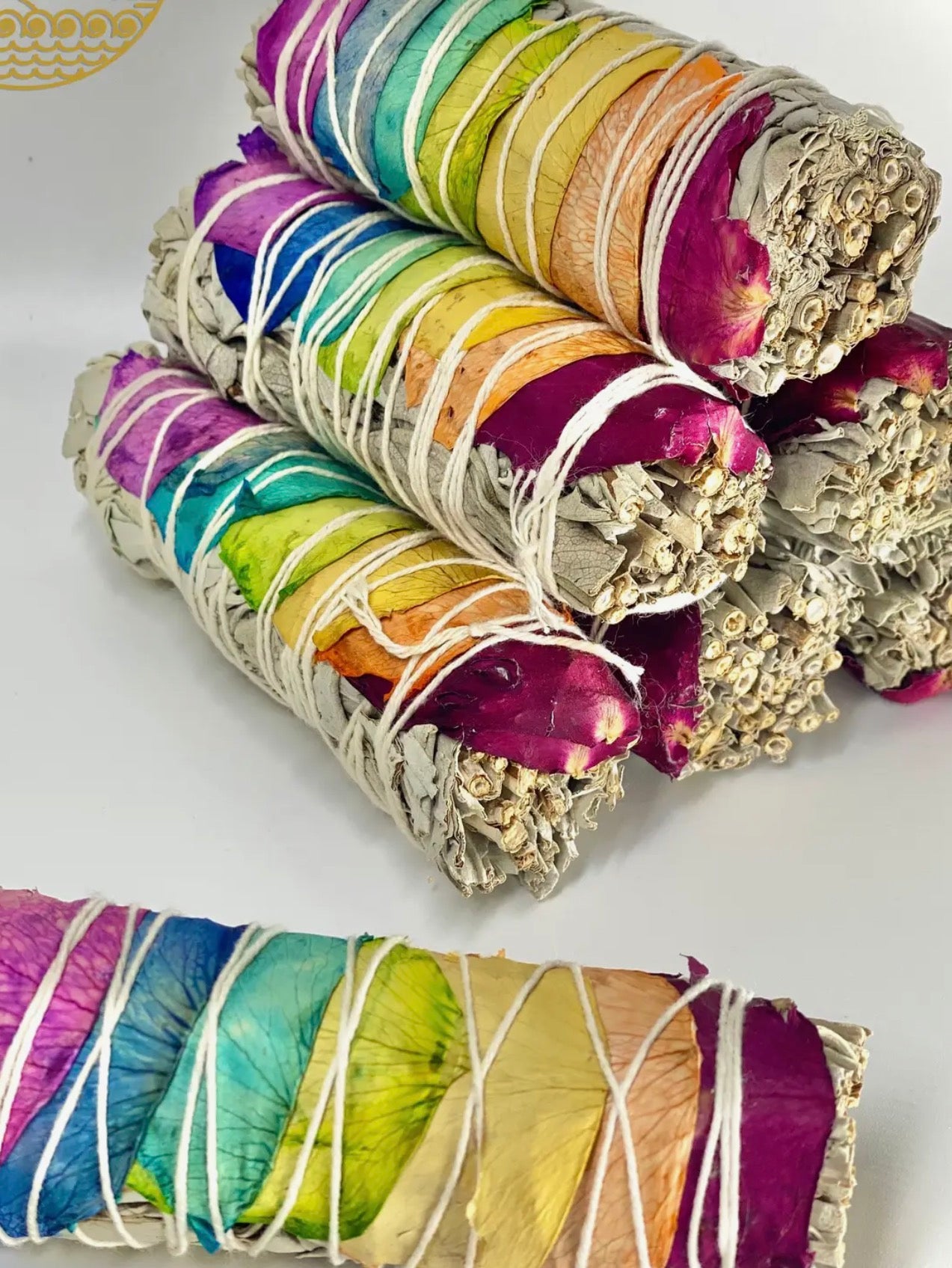 7 Chakra Rose White Sage Bundles from California Farm