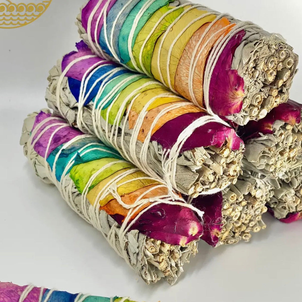 7 Chakra Rose White Sage Bundles from California Farm