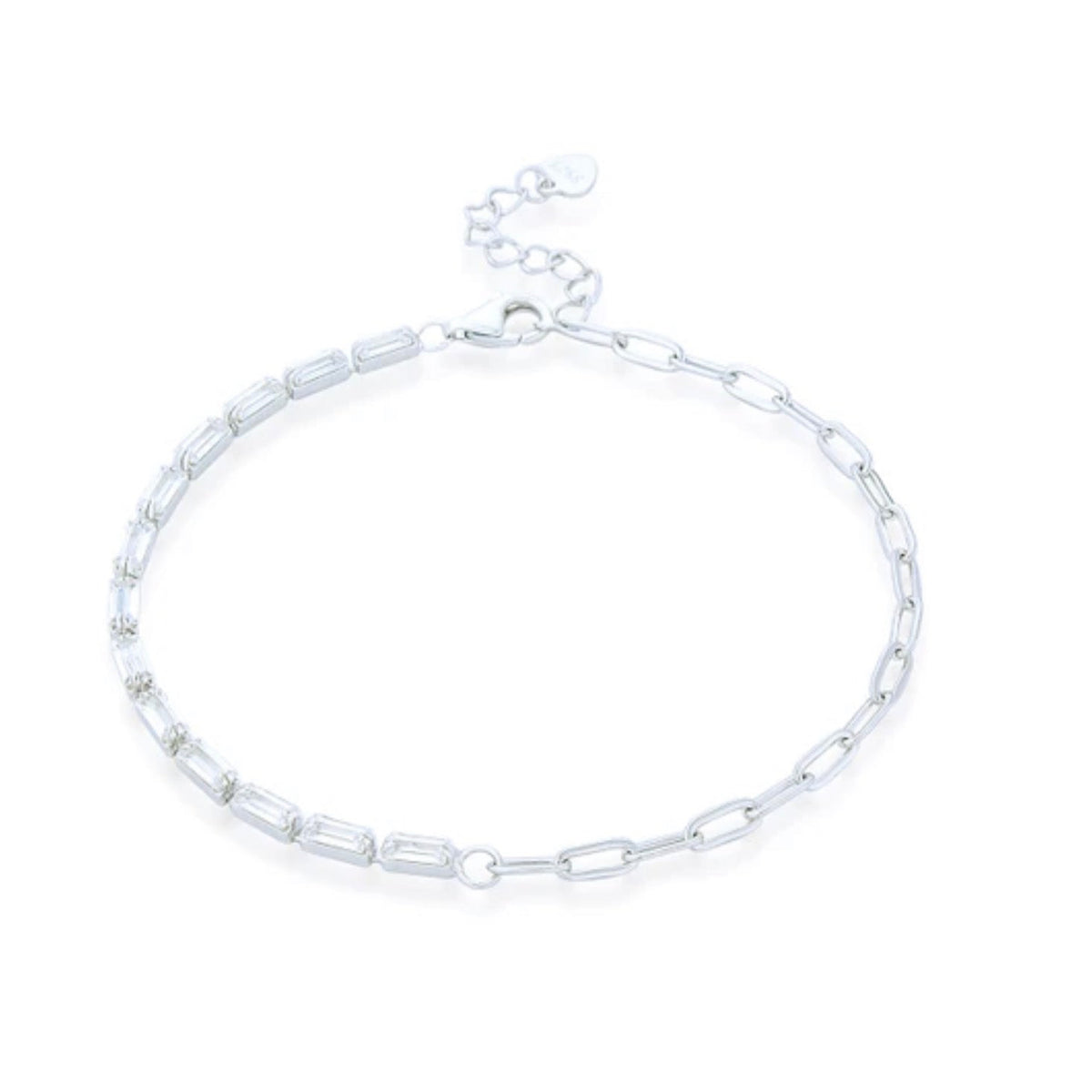 Selene Baguette C.Z & Link Bracelet