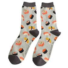 Mr Sparrow Sushi Silver Bamboo Socks