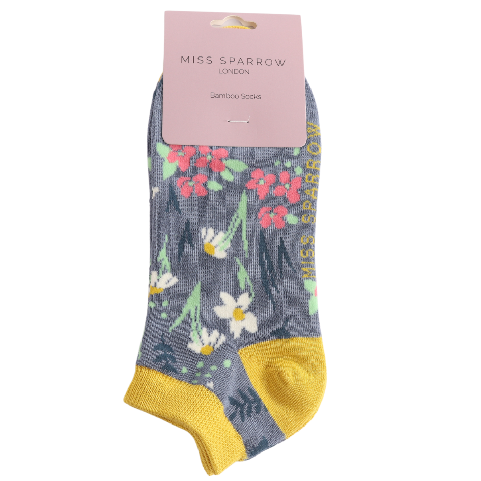 Meadow Denim Bamboo Trainer Socks