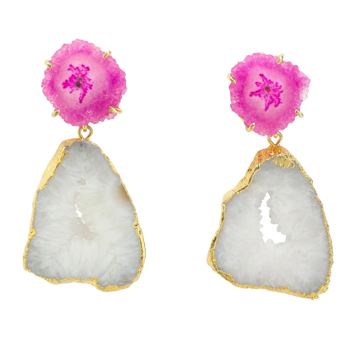 Quartz Agate Pendant Earrings - YAAYAA London
