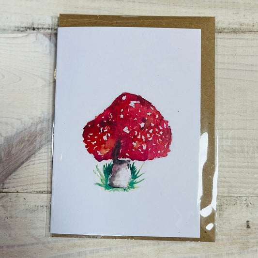 Mushroom Blank Greeting Card - Little Amelie Art