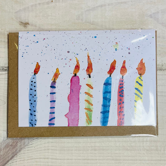 Birthday Candle Blank Greeting Card - Little Amelie Art