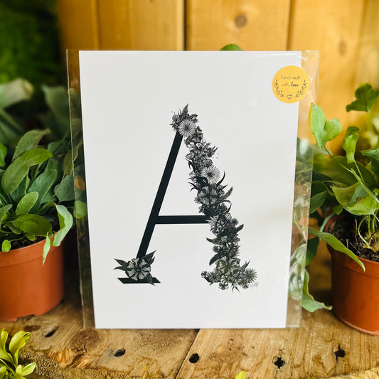 A5 Floral Alphabet Print - Beastberry Designs
