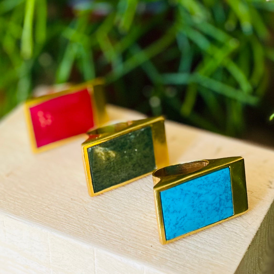 Luxe Gold Vermeil Gemstone Ring - YAAYAA London