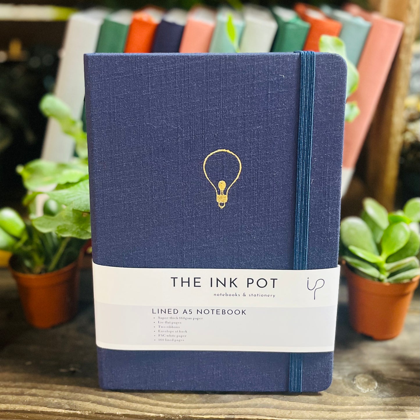Lightbulb on Navy Blue Lined Journal - The Ink Pot