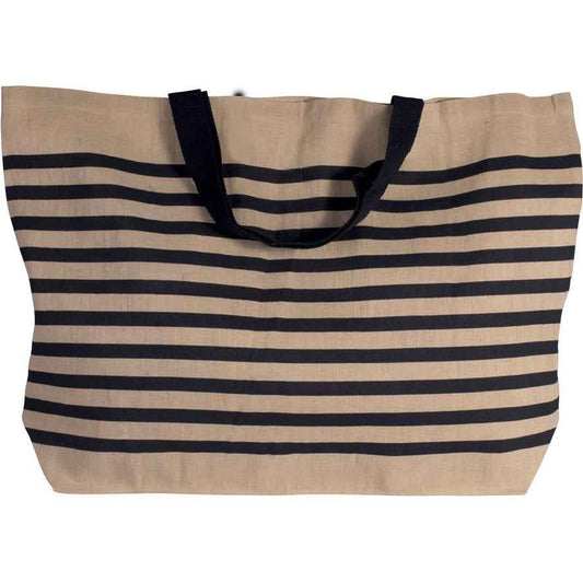 Extra Large Juco Oversized Tote Bag: Natural/Navy, 52L
