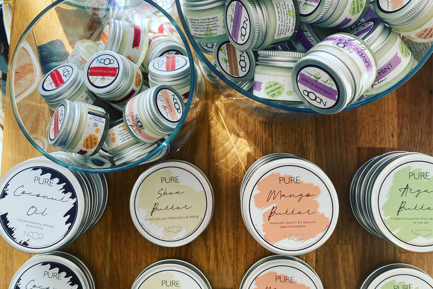 Vegan lip balm, mango butter, hair butter