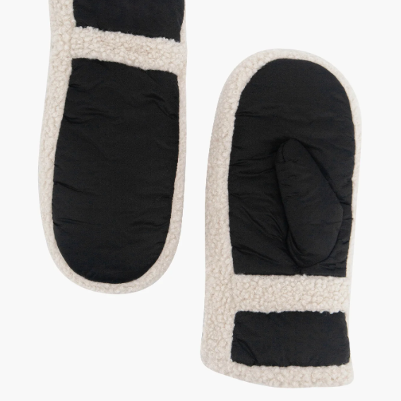 Black Borg Trim Mittens
