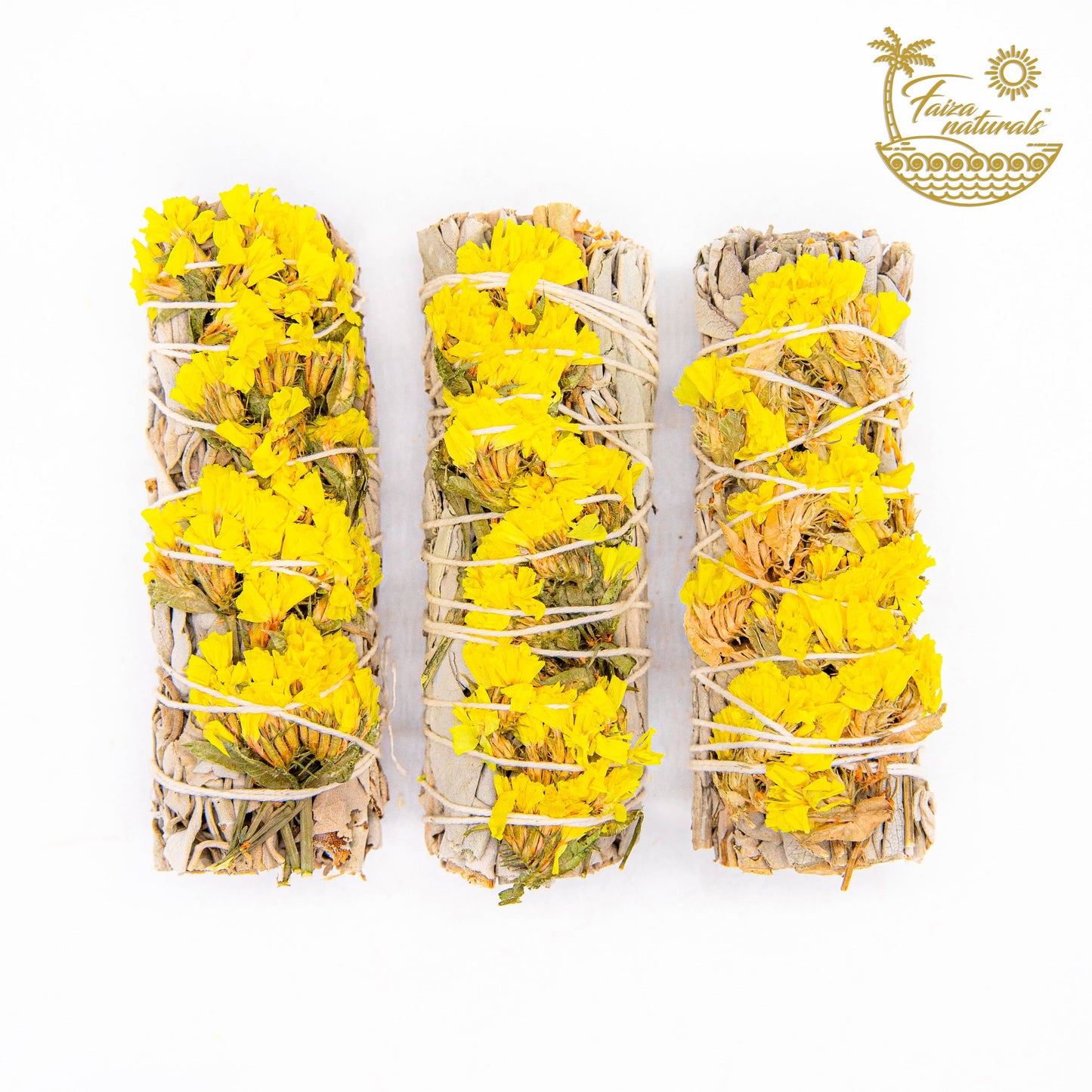 Yellow Sinuata Flower with White Sage Bundle