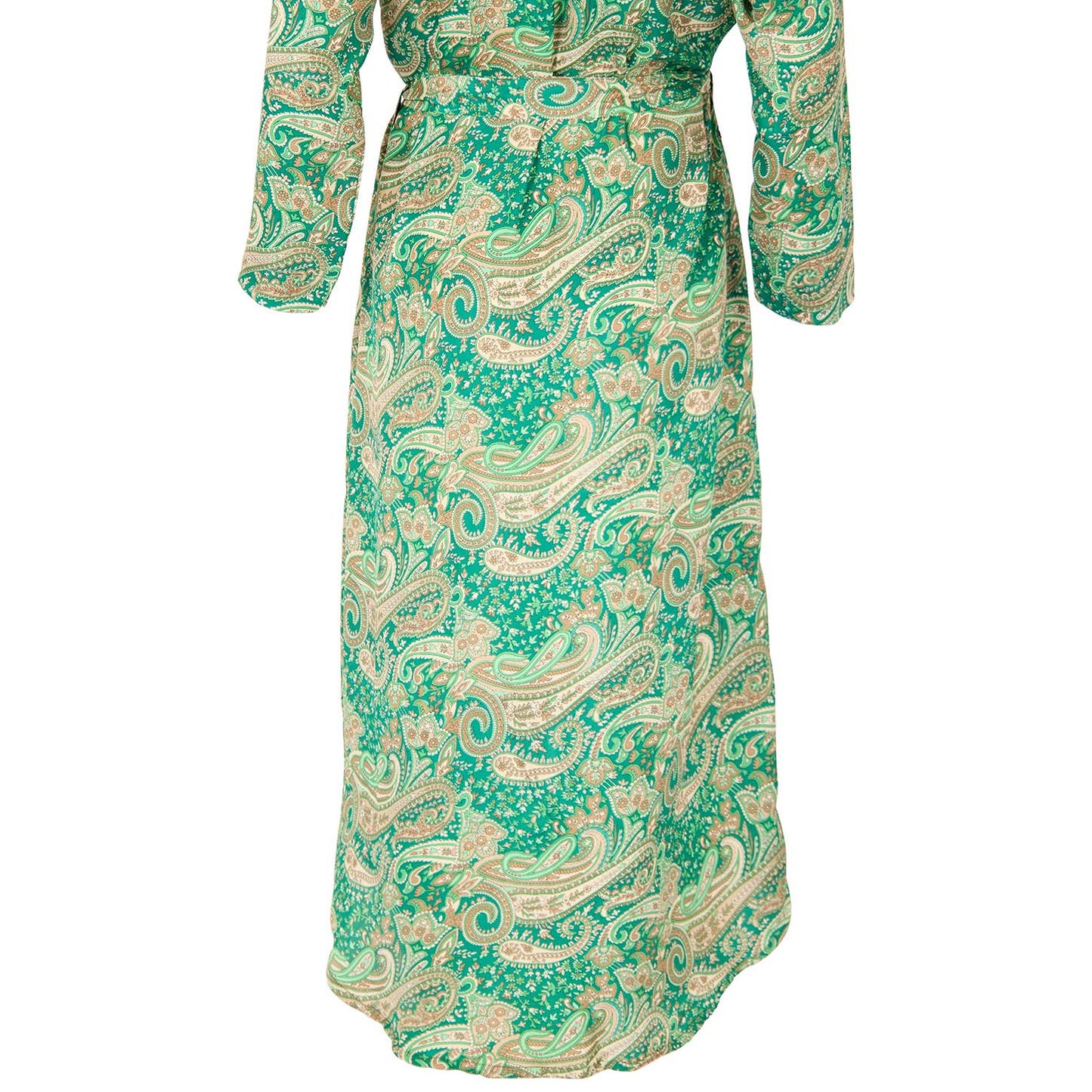 Green Floral Paisley Dressing Gown - Sari Material