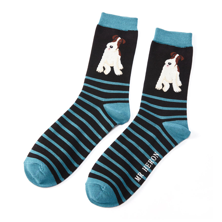 Fox terrier black bamboo Socks