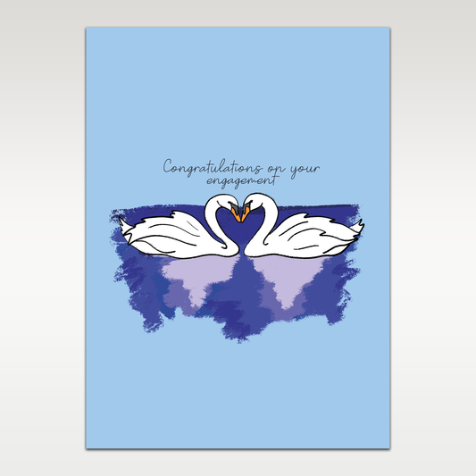 Swans Engagement Greetings card