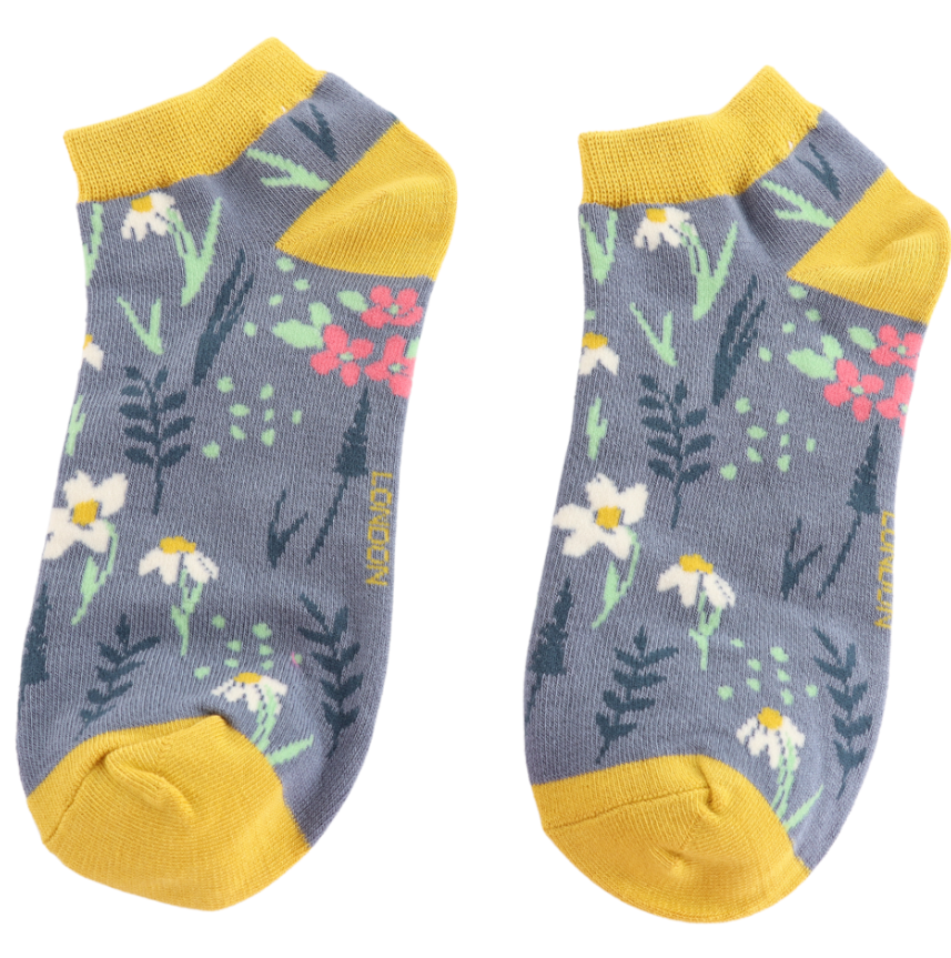 Meadow Denim Bamboo Trainer Socks