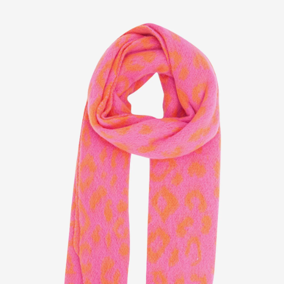 Pink & Orange Leopard Heavyweight Scarf