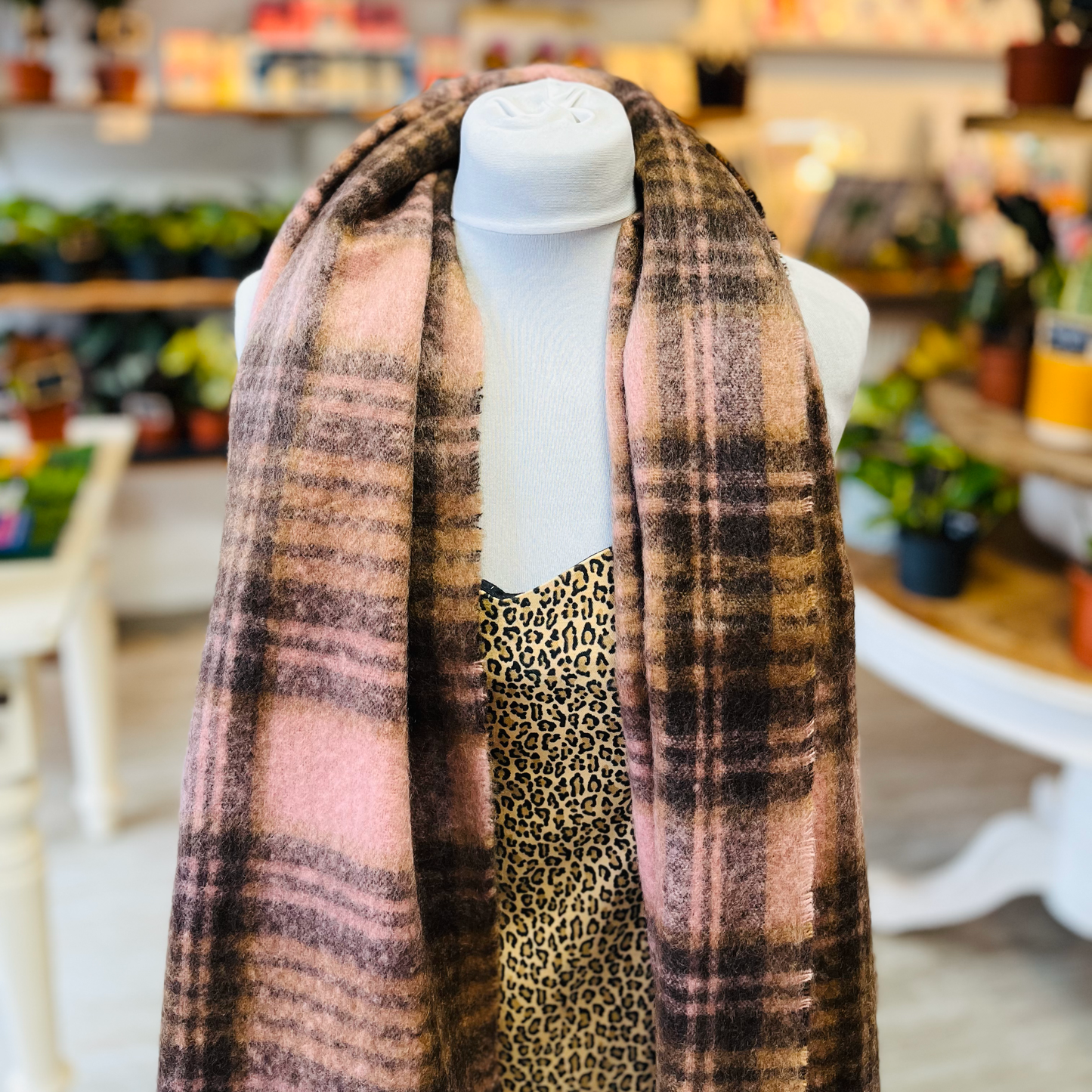 Mia Tartan Pink Scarf