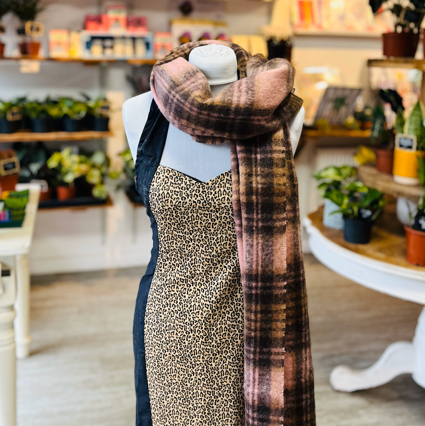 Mia Tartan Pink Scarf