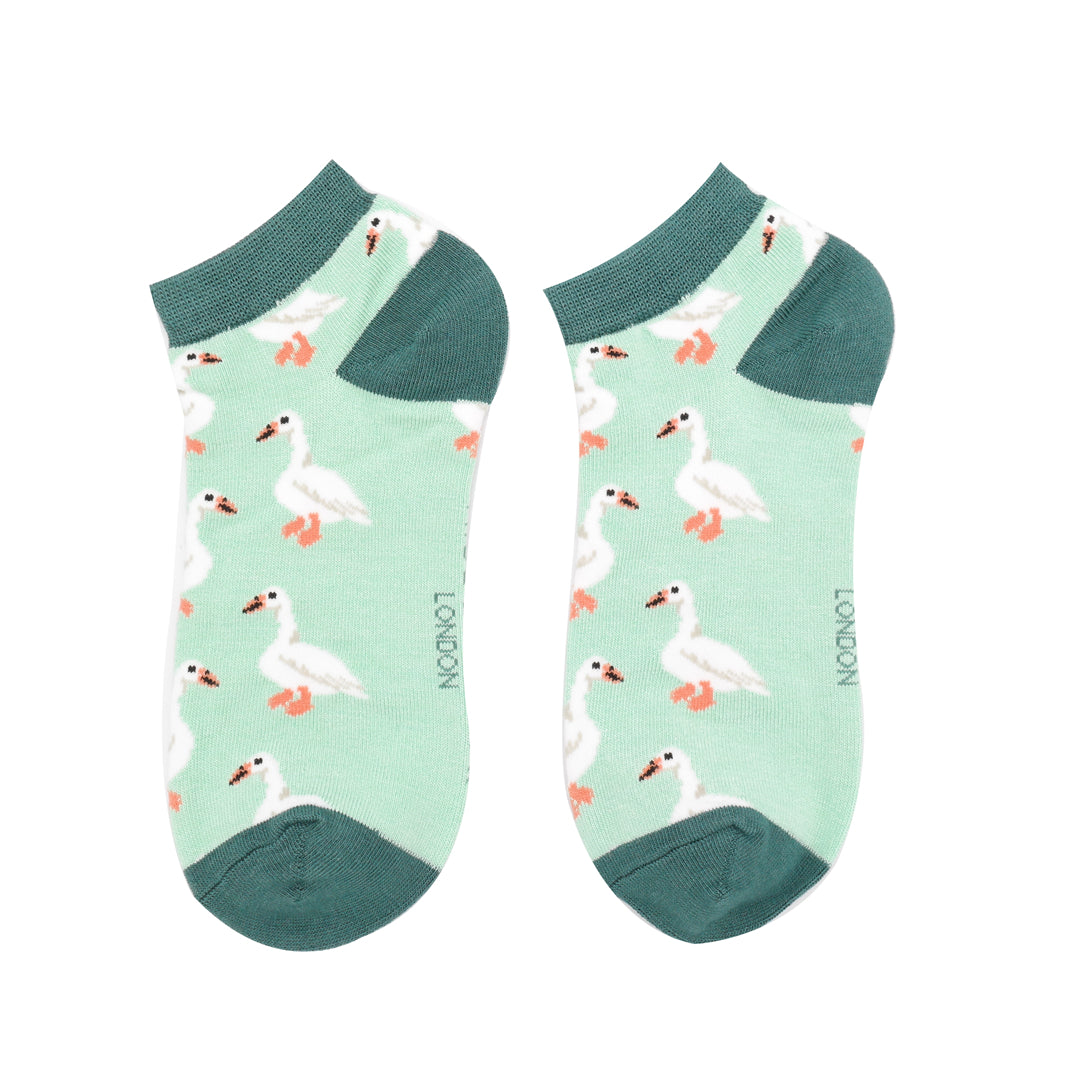 White Ducks Mint Trainer Bamboo Socks