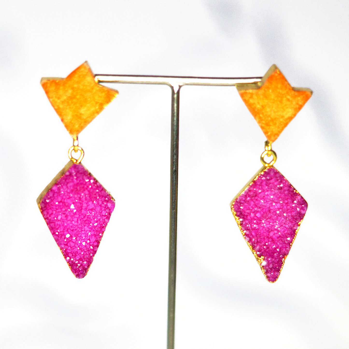 'Princess' Pink and Orange Earrings - YAAYAA London