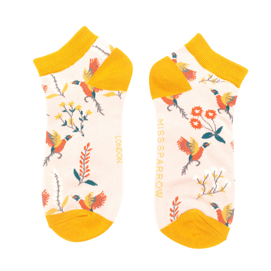Pheasants pink bamboo trainer Socks