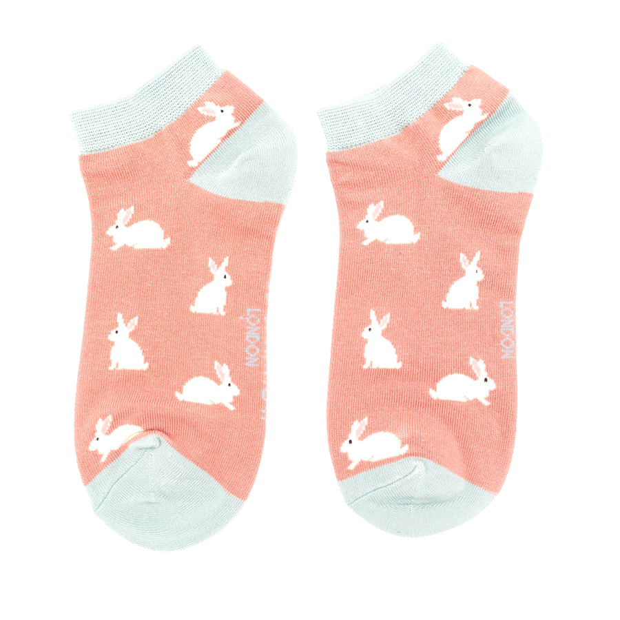 Rabbit Pink Bamboo Trainer Socks