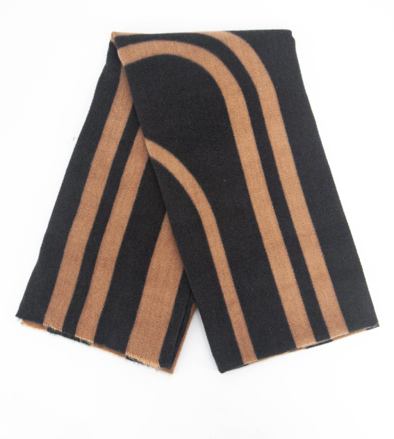 Rust & Black Geometric Midweight Scarf