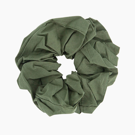 Large Cotton Hair Scrunchie - Khaki