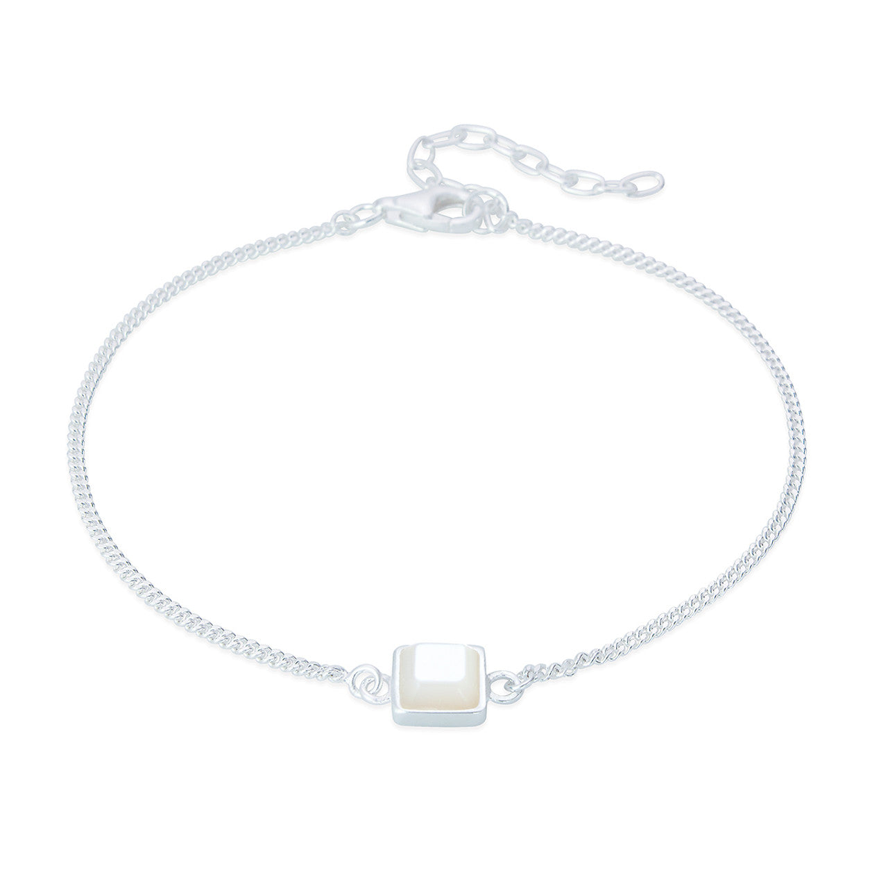 Mother Of Pearl Square Pendant Bracelet
