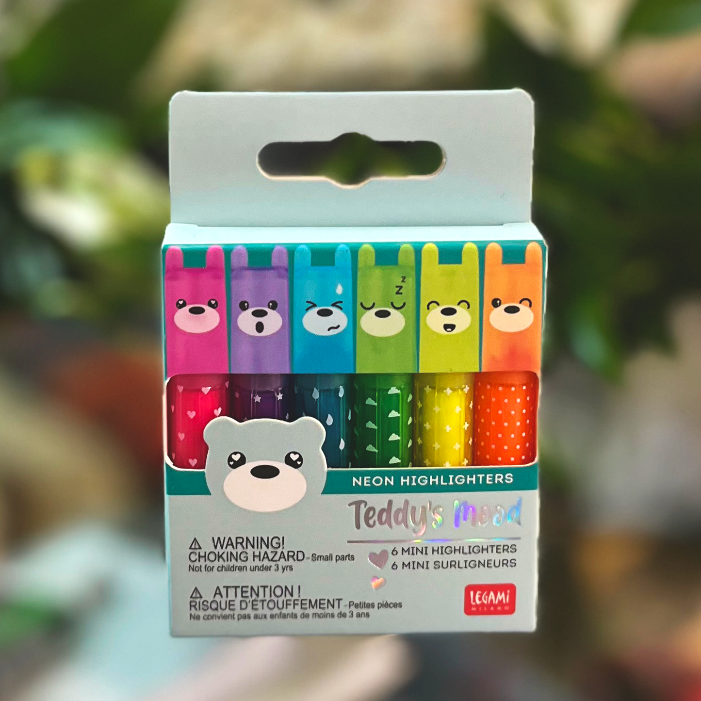 Legami Teddy's Mood - Set Of 6 Mini Highlighters