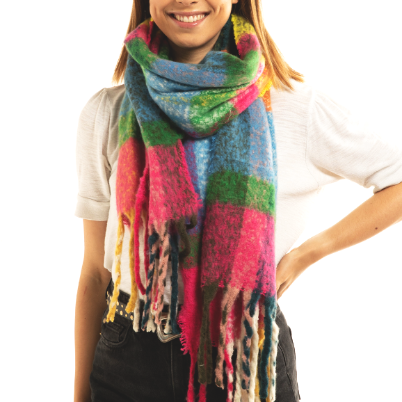 Miss Sparrow Vibrant Multicolour Thick Scarf