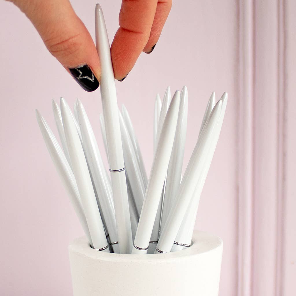 White Metal Bullet Pen