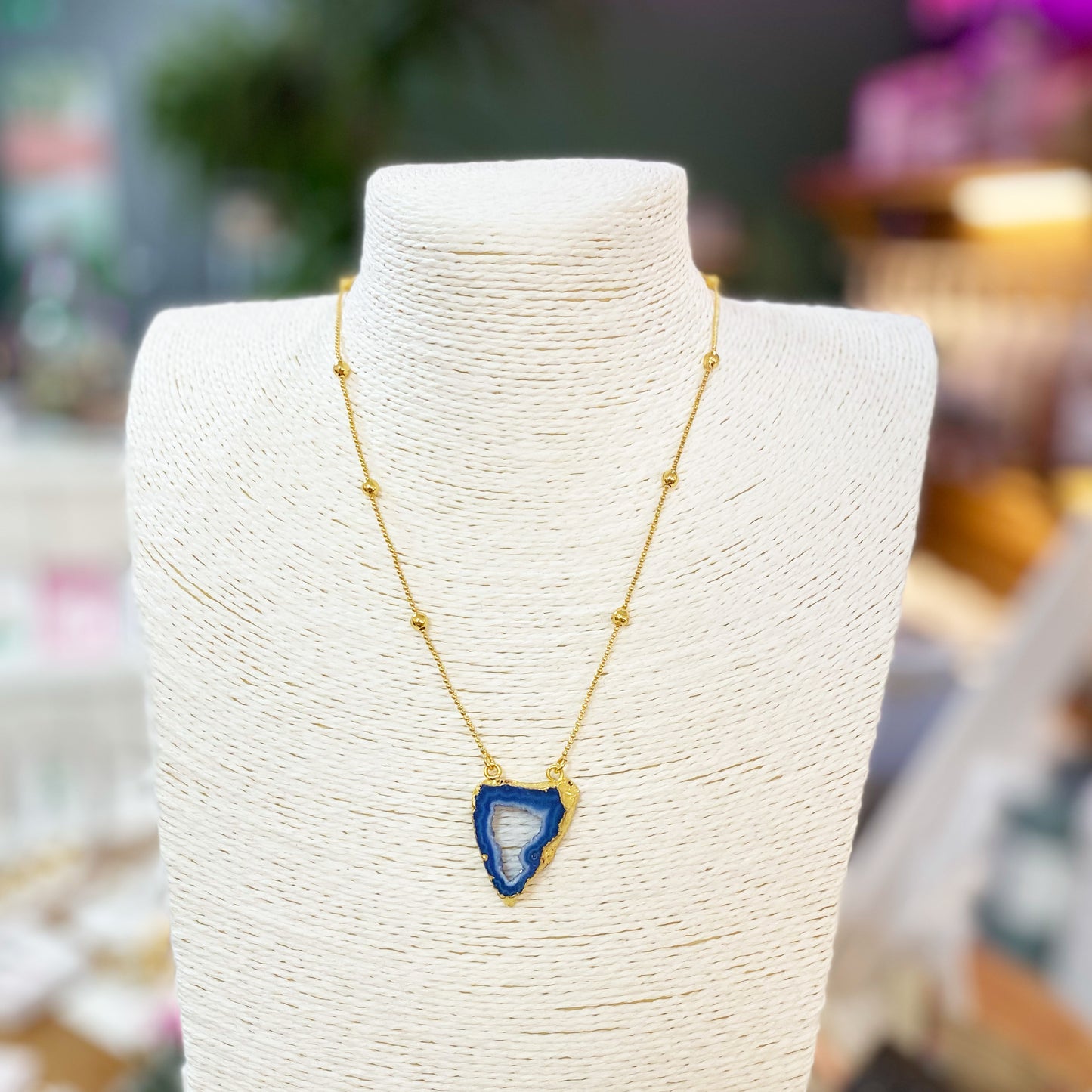 ‘MY FIRST LOVE’ Gold Vermeil Agate Crystal Necklace - YAAYAA London