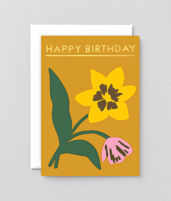 Birthday Flower Study greetings card
