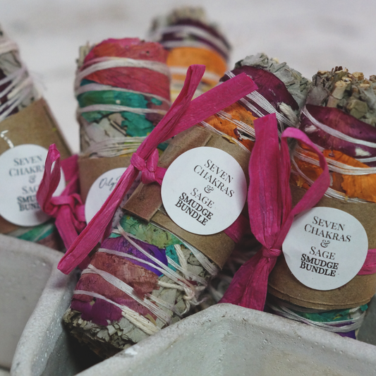 White Sage & Rose Petal Bundles 10cm x 4cm