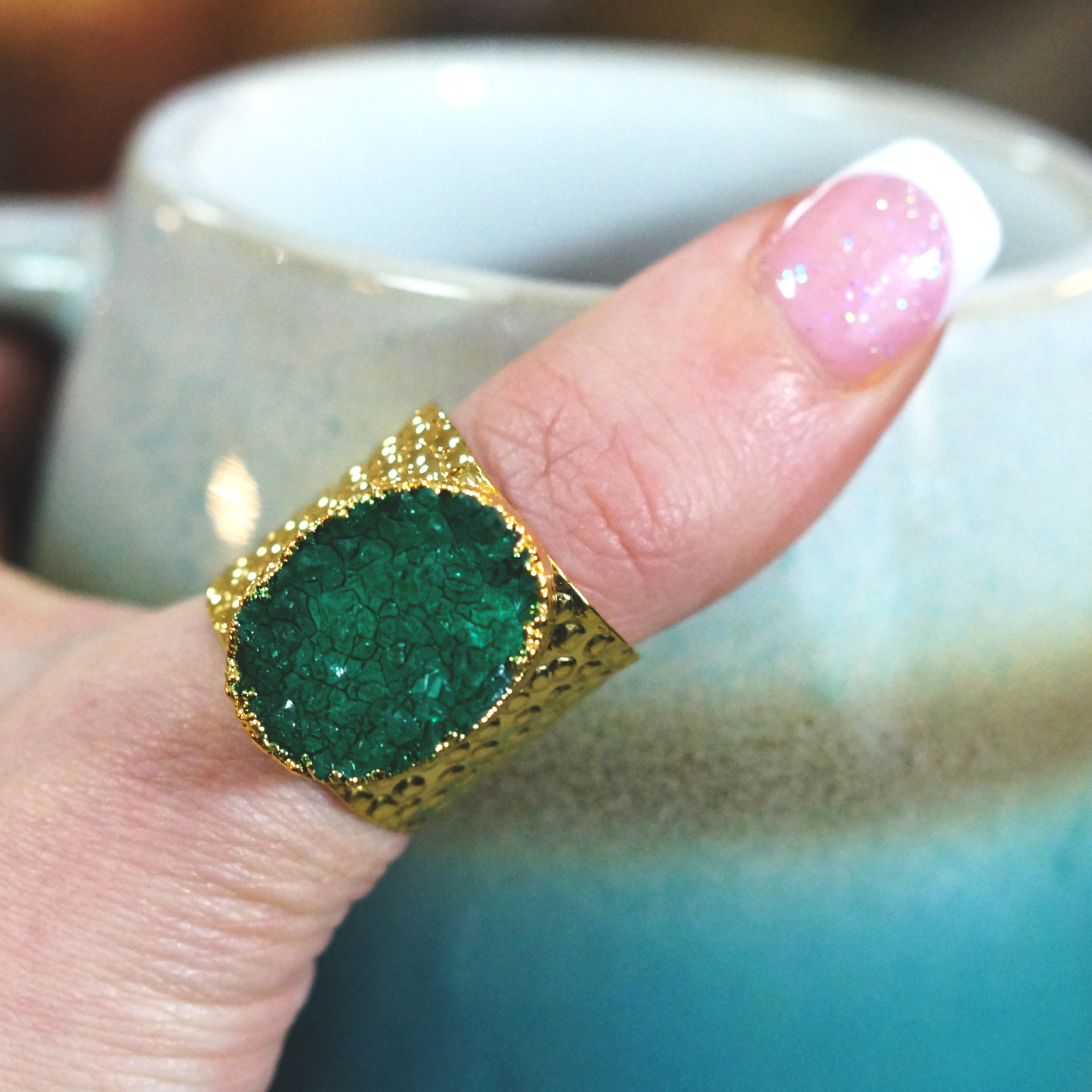 Crystal Crush Gold Statement Ring - YAAYAA London
