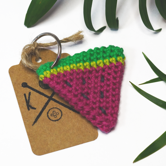 Watermelon Crochet Keyring