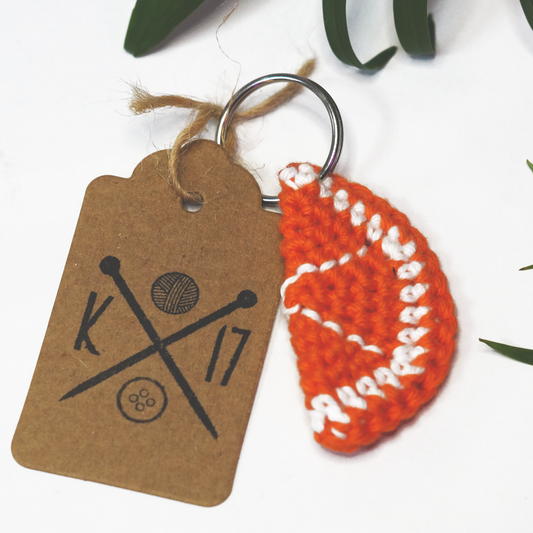 Orange Slice Crochet Keyring