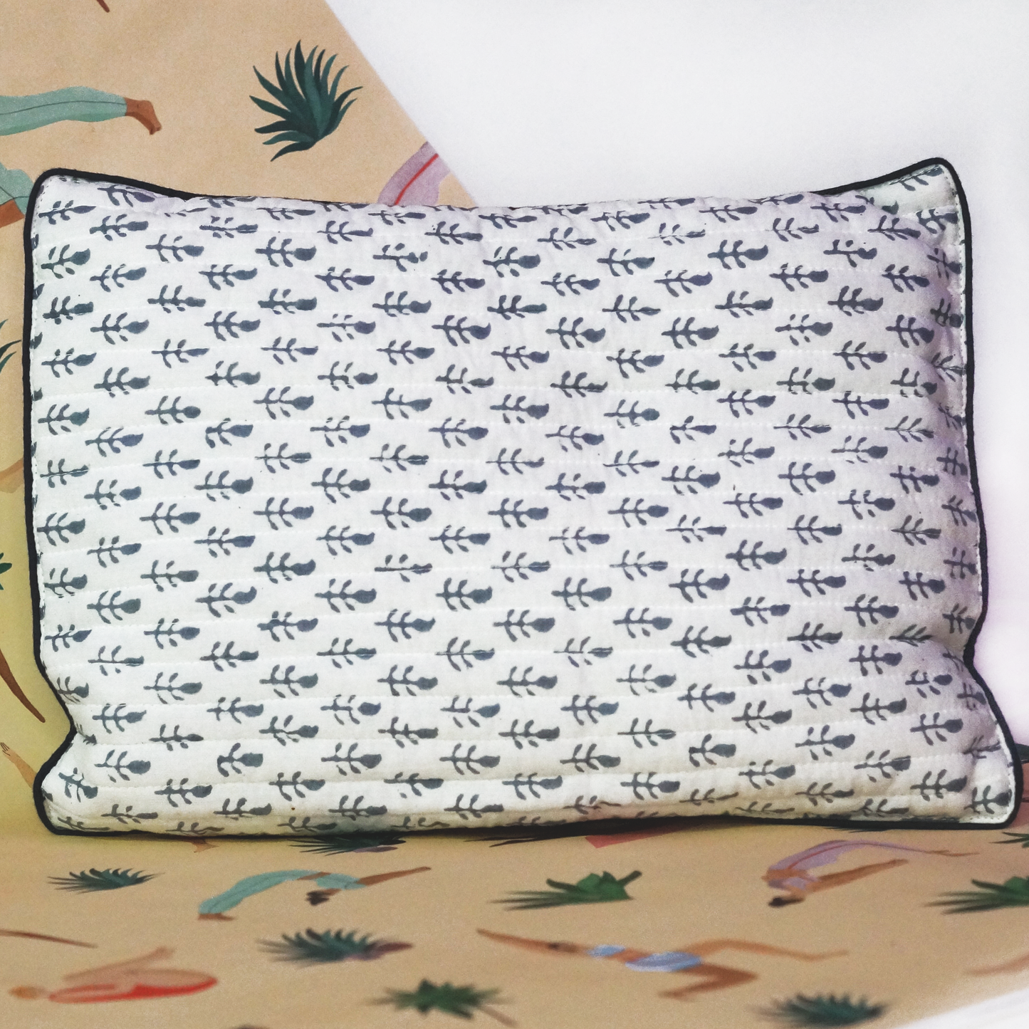 Blue & White Print Baby Pillow