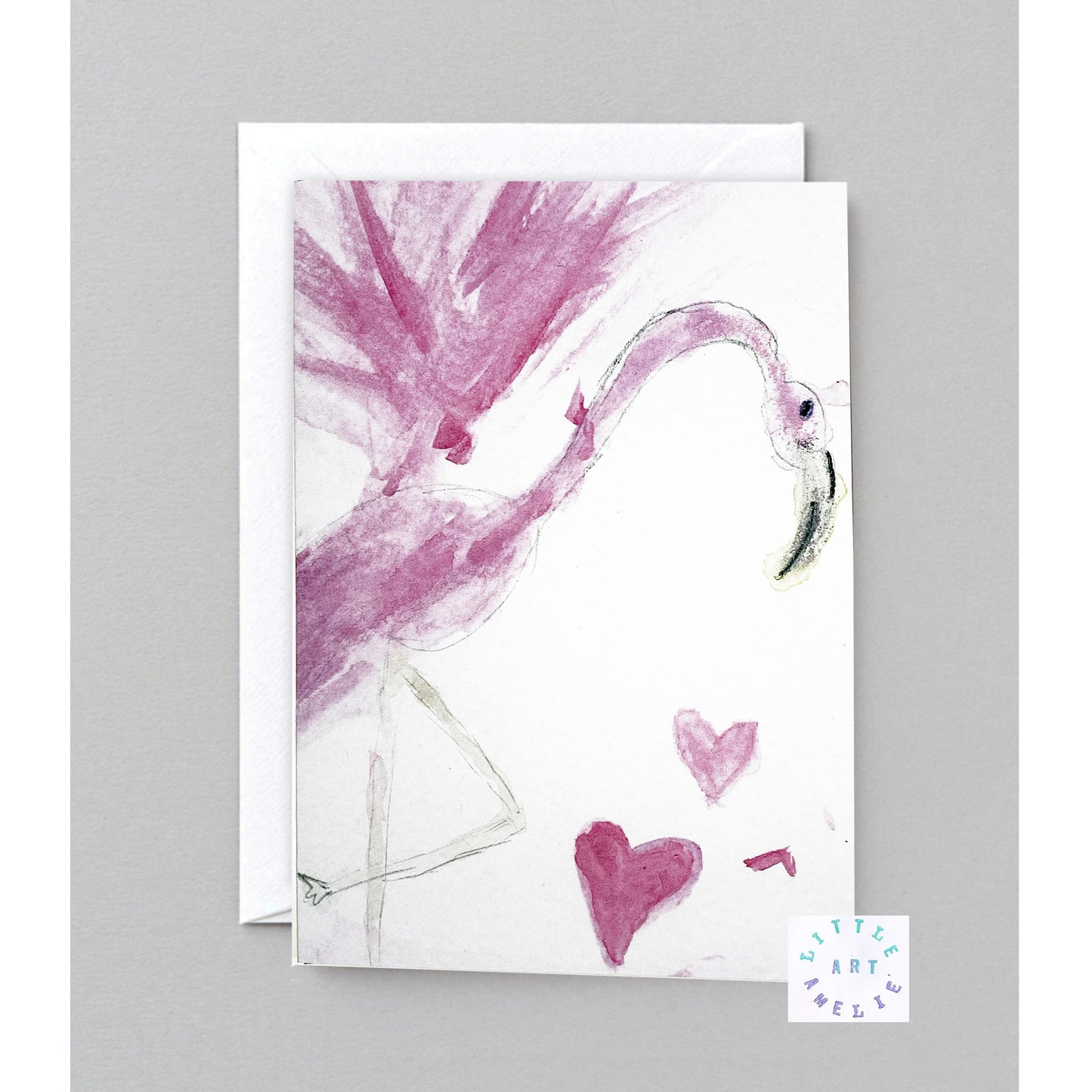 Flamingo blank Greetings card